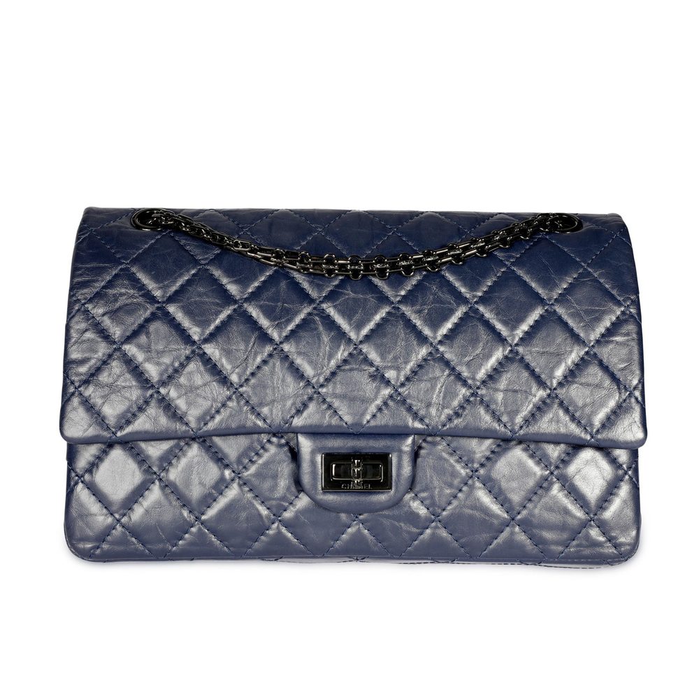 Chanel Navy Quilted Aged Calfskin 2.55 Reissue 226 Bag